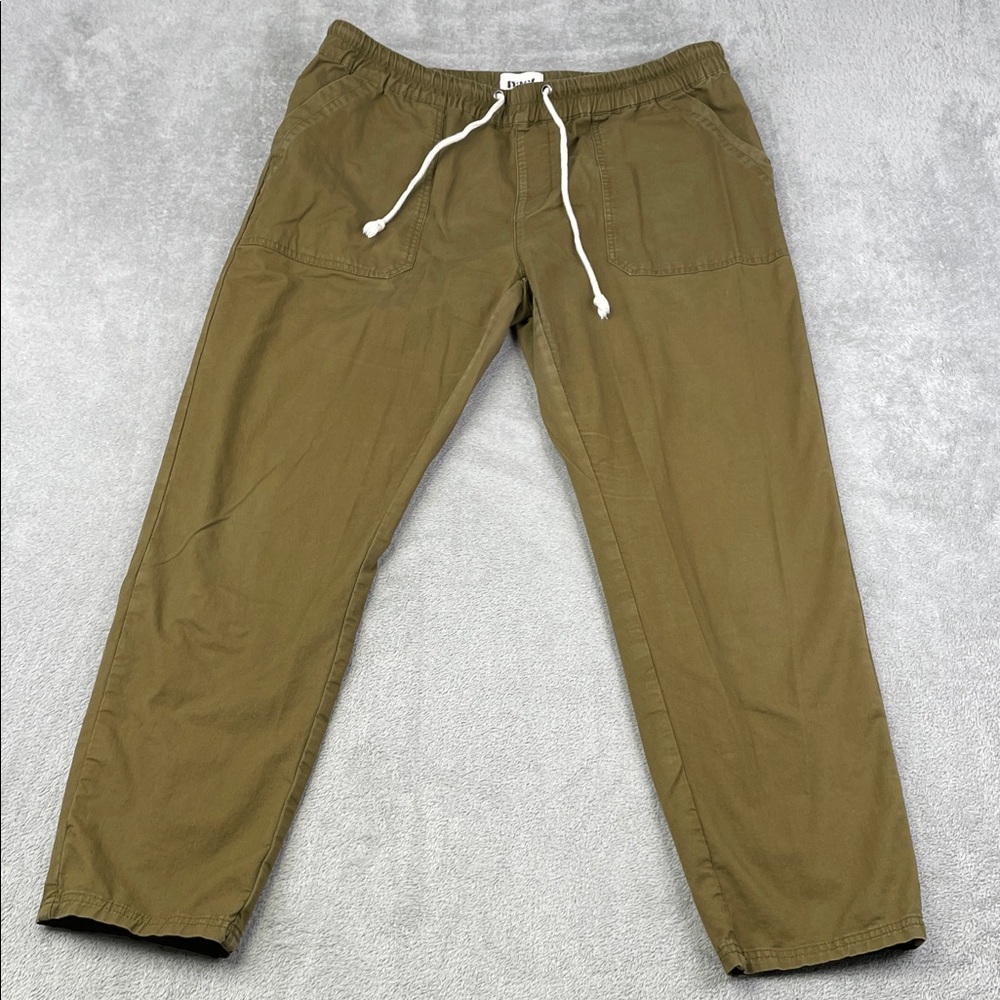 PACT XL Organic Cotton Stretch Twill Roll Up Green Pants‎ Minimalist